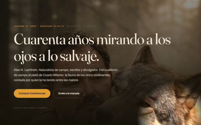 Álex N. Lachhein — web de autor y divulgador medioambiental hecha por Multiatlas