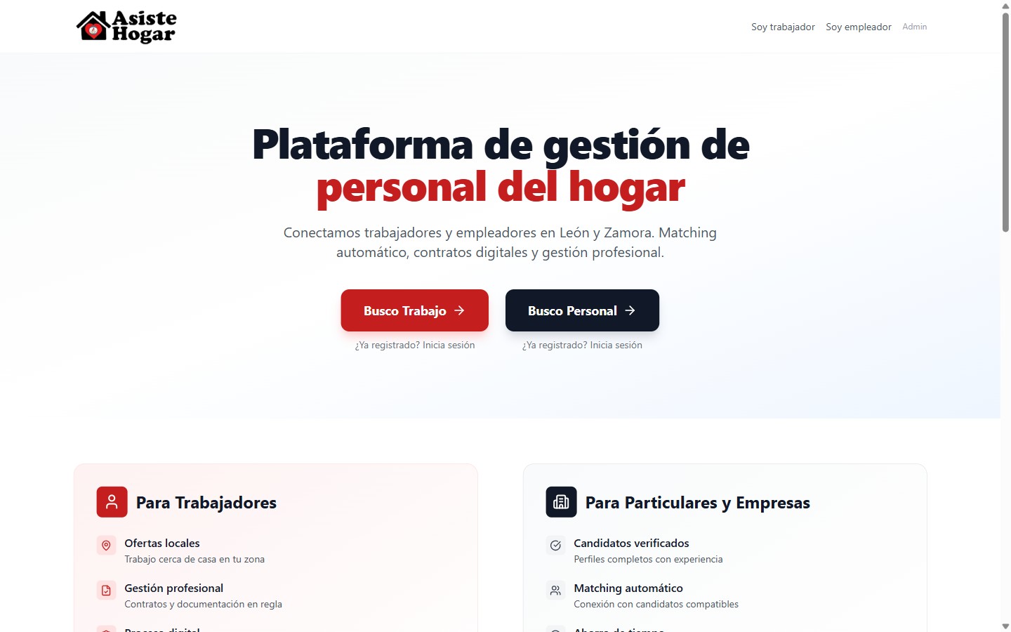 Asiste Hogar APP — plataforma SaaS Next.js gestión personal del hogar