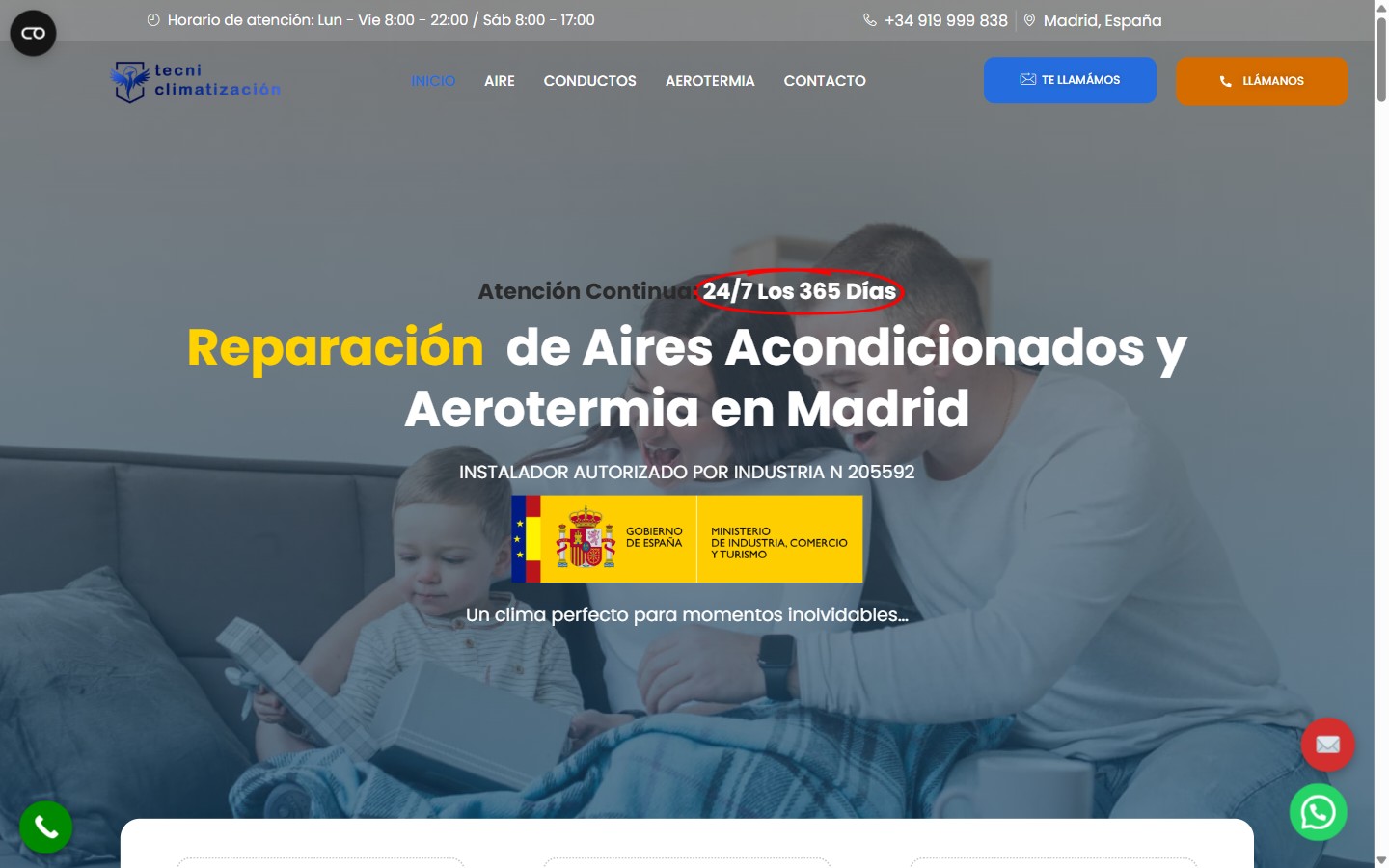 Tecniclima — web climatización Madrid Guadalajara